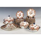 An early 20th century Japan pattern part dinner set, comprising; eleven dinner plates, nine side