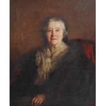 E. C. Way (19th century) Half length portrait of Sophia Schmidt Von Secherau oil on canvas, signed