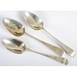 A pair of George III silver table spoons, London, 1809, makers mark of Samuel Godbehere & Edward