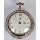 A George III silver cased verge pocket watch G. Gordon, Perth, the silver case and outer case marked