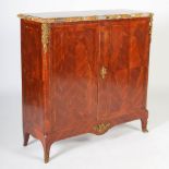 An early 20th century French kingwood and ormolu mounted side cabinet in the Louis XV style, the