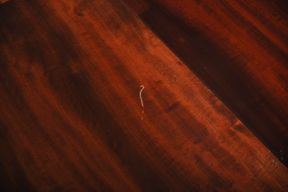 A 19th century mahogany and calamander banded sofa table, the rectangular top with twin drop leaves, - Image 7 of 9