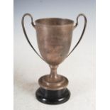 An Edwardian silver presentation twin handled trophy, London, 1902, makers mark probably that of