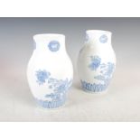 A pair of Japanese Hirado porcelain vases, Meiji Period, decorated with peony and butterflies,