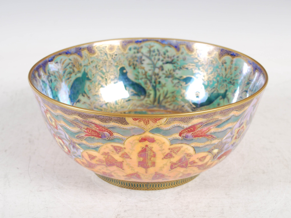 Daisy Makeig-Jones for Wedgwood - A Fairyland lustre bowl, Nizami pattern, printed marks and painted