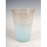 A Monart vase, shaped OE, mottled clear and blue glass with gold coloured inclusions, The Royal