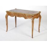 A late 19th century Continental kingwood and gilt metal mounted bureau plat in the Louis XV style,