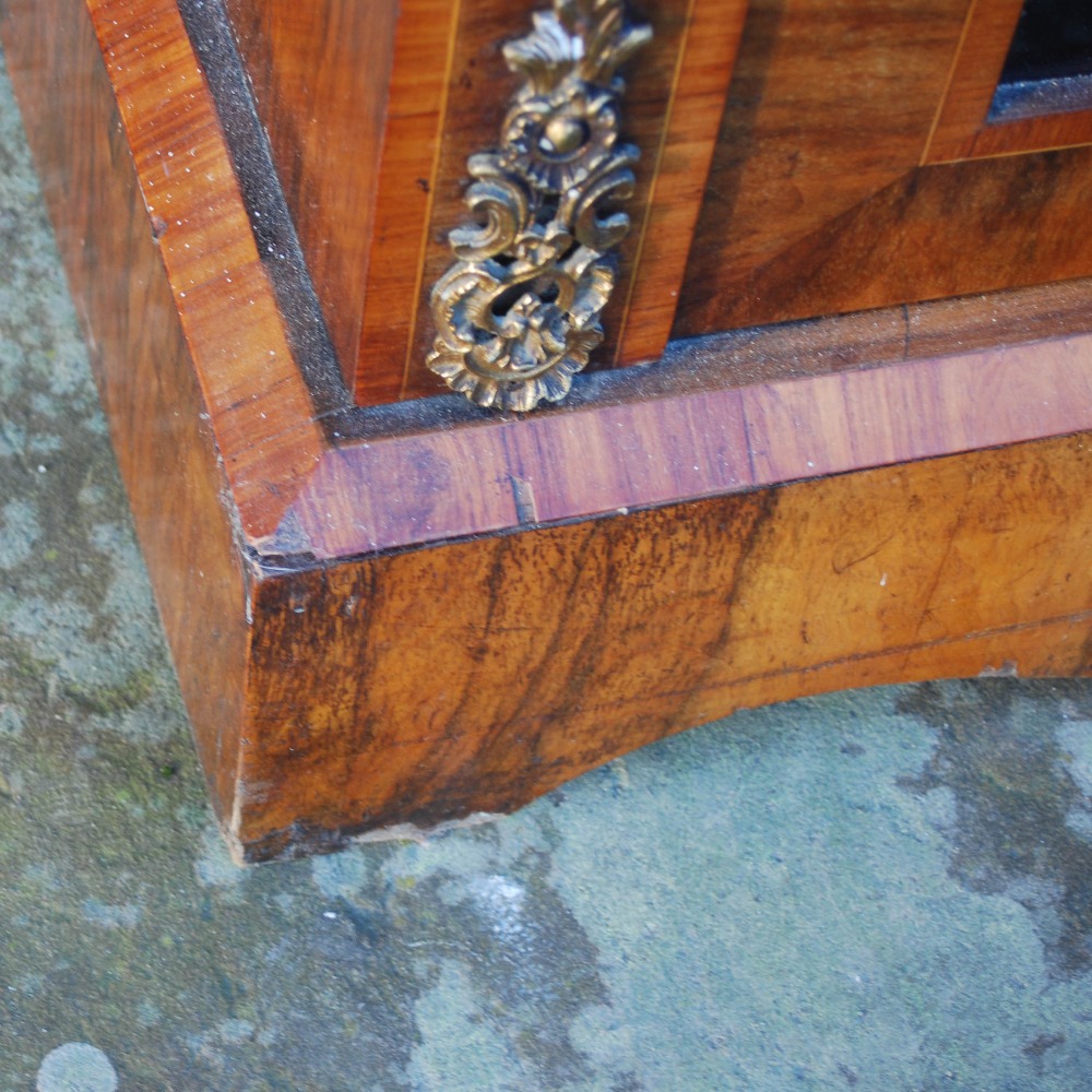 A Victorian walnut, marquetry and gilt metal mounted breakfront credenza, the central panelled - Image 11 of 11