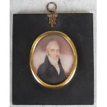 A 19th century portrait miniature by Walton, Richard Critchell, died at Bristol, 1843, signed and