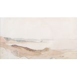 Sir David Young Cameron RA RSA RWS RSW RE (1865-1945) Coastal landscape watercolour and pencil