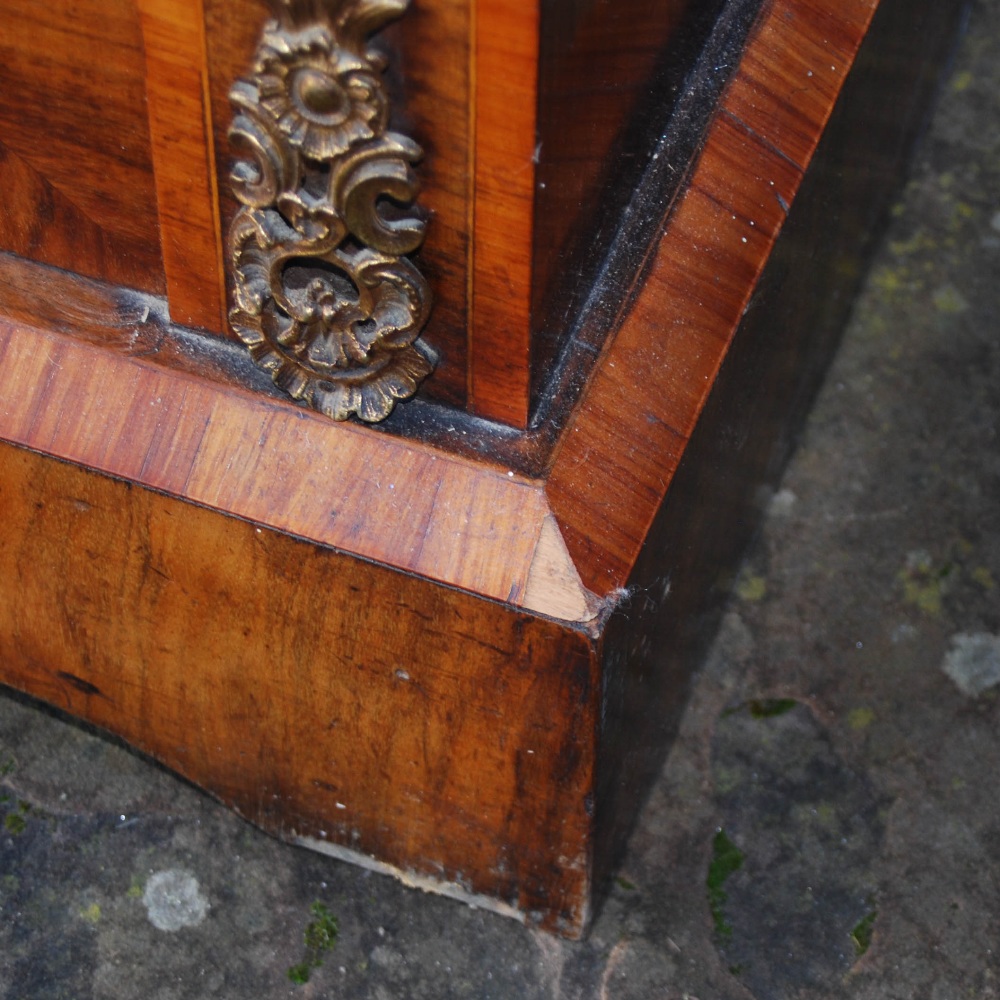 A Victorian walnut, marquetry and gilt metal mounted breakfront credenza, the central panelled - Image 10 of 11