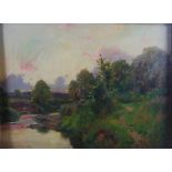 J. J. Inglis RHA Sunset river scene oil on canvas, signed lower left 45.5cm x 60.5cm
