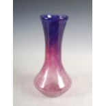 A Monart vase, shape CB, mottled purple and pink glass, 33cm high.