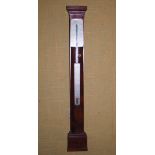 A 19th century mahogany stick barometer, Adie & Son, Edinburgh, with two silvered dials and