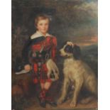 Bell Smith (19th century) Portrait of a boy in Highland Dress with attendant dog oil on canvas,