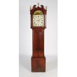A 19th century mahogany and rosewood banded longcase clock, R. Adamson, Kennoway, the painted dial