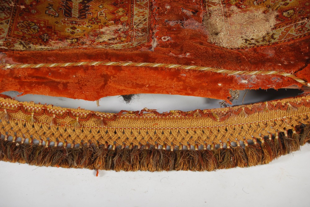 A Victorian mahogany carpet upholstered two seat sofa, raised on tapered cylindrical supports with - Image 6 of 12