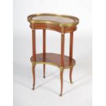 An early 20th century mahogany and gilt metal mounted kidney shaped side table, the shaped top