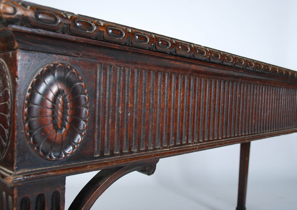 An early 20th century George III style mahogany serving table, the rectangular top with an oval - Image 6 of 7