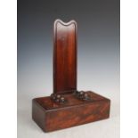 A 19th century mahogany plate stand, on weighted rectangular plinth base, 31cm wide x 42cm high x