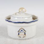 A Chinese porcelain Export Armorial bowl and cover, Qing Dynasty, decorated with an armorial of