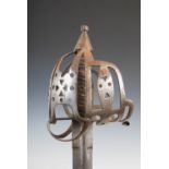 See Amendment below - An 18th/ 19th century style Scottish basket hilted sword, the double edged