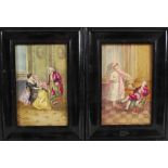 A pair of late 19th/early 20th century Continental porcelain plaques decorated by A. Armand,