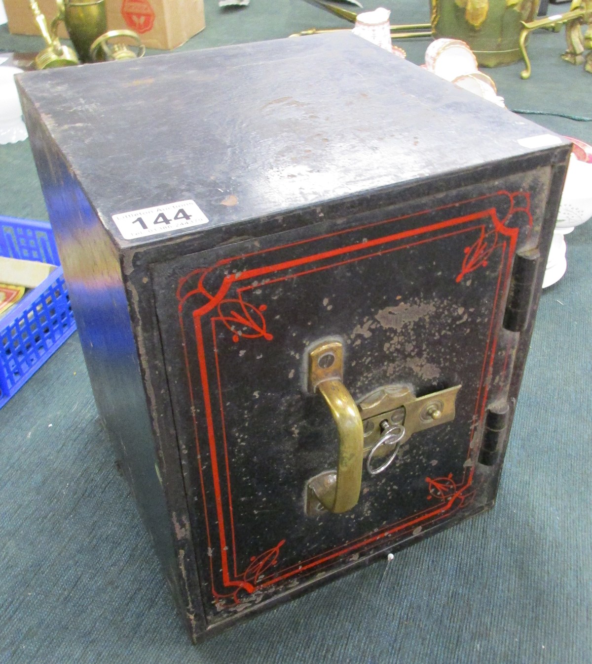 Small antique safe with key
