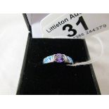 Amethyst set silver ring