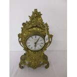 Ornate French brass mantle clock