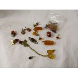 Baltic amber cufflinks, earrings, pendant etc