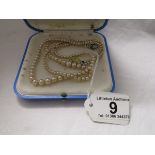 Vintage pearl necklace in box