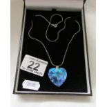 Swarovski heart pendant & silver chain