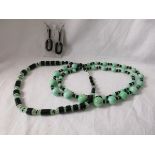 2 Art Deco style necklaces & pair of earrings