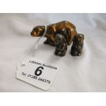 Miniature copper bear & cubs