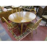 Blonde elm Ercol dining table & 4 chairs