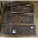 Set of 6 carved oak panels