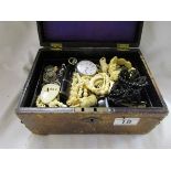 Good box of collectables to include silver fob watch