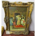 Large oil on canvas in ornate gilt frame A/F