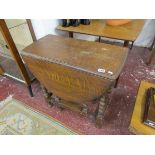 Small oak & barley-twist gateleg table