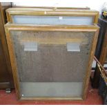 3 large oak church notice display cabinets