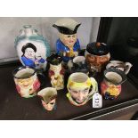 Collection of Toby jugs etc