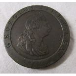 George III 1797 penny - 11 leaves