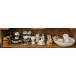 Shelf of china to include Portmeirion, Royal Doulton etc