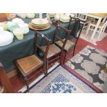 Pair of bergere seated chairs & another