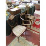 3 odd Edwardian chairs