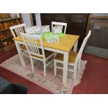 Oak & painted dining set