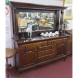 Large Edwardian mahogany mirror-back sideboard