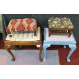 2 piano stools with 2 footstools