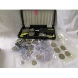 Box of various coins